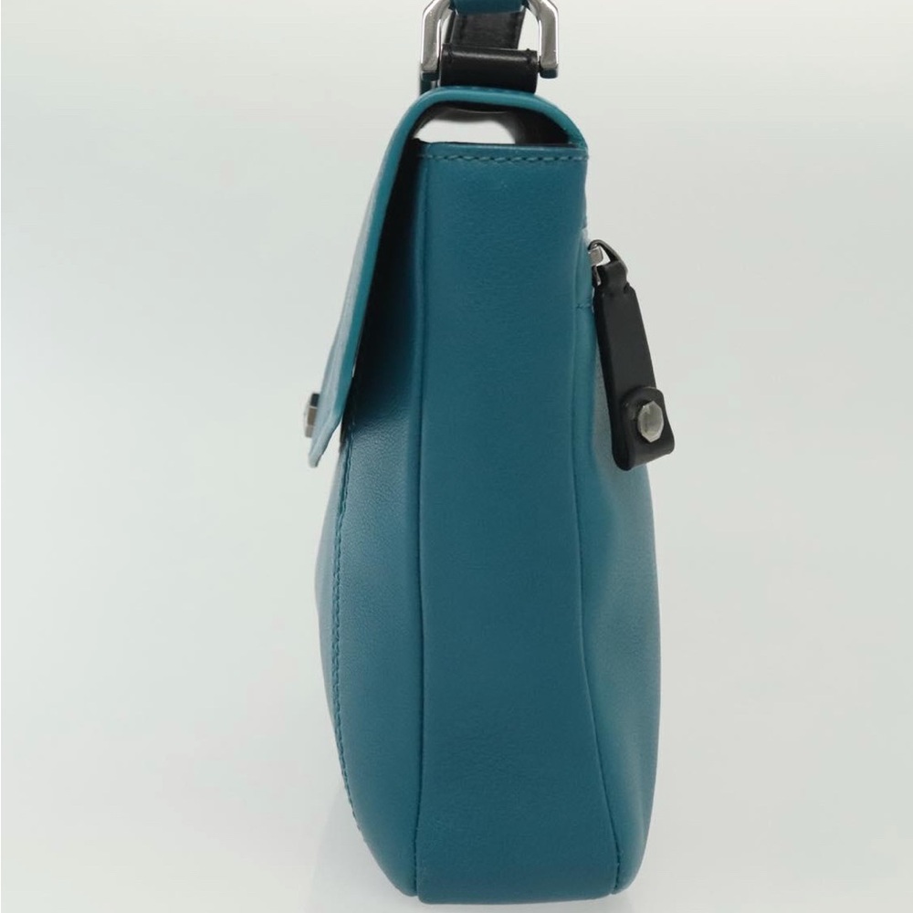 BVLGARI top handle Shoulder Bag Leather Turquoise Blue - Picture 3 of 14